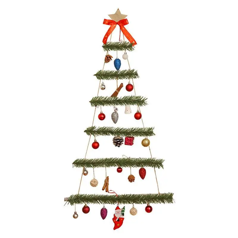 

Lighted Wall Christmas Tree Light Up Tree Shape With Topper Star Ornament Seasonal Decors With Built-in Lights For Study Room