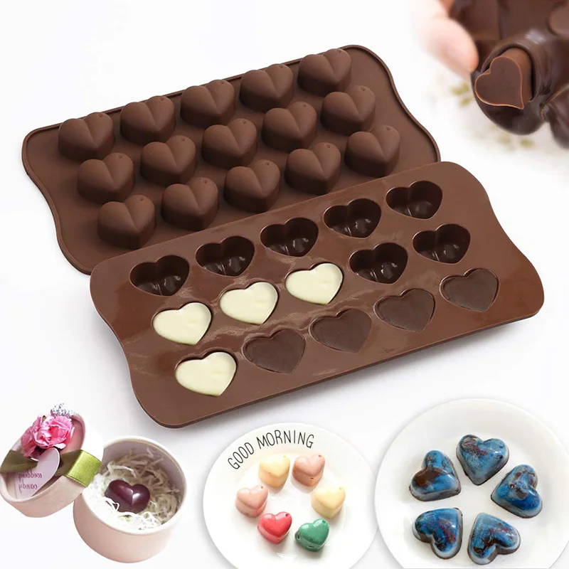2 Stampi In Silicone A Forma Di Cuore, 55 Cuori Cad., Per Cioccolato, Ghiaccio, Sapone, Torte