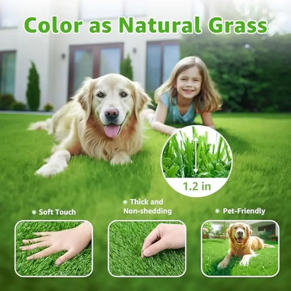 Outdoor Artificial Turf Grass Rug with Drainage Holes Patio Balcony Garden-Dogs Pee Mat 4FT x 6FT Eco-Friendly UV-Resistant