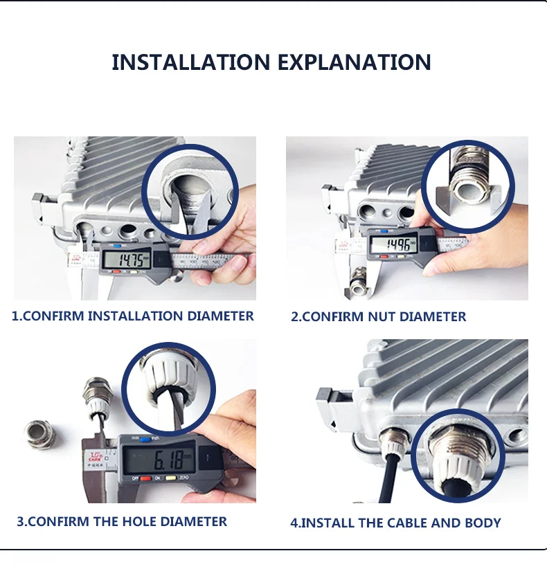 Waterproof Cable Gland IP68 Nickel Plated Brass 1/4" 3/8"1/2" 3/4" 1" 2" 3" BSPP/NPT Male Thraed For 3-6.5mm 4-8mm Cable Joint