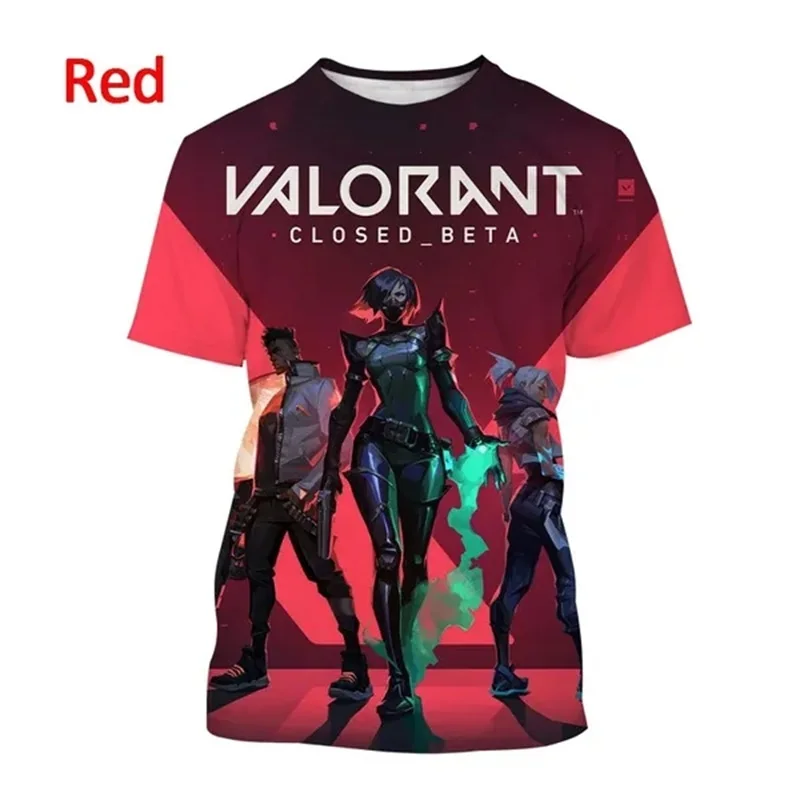 thumbnail image 1 of Camiseta gráfica del juego Valorant para hombre, con estampado 3D, informal, de verano, de manga corta, con cuello redondo, para niños, ropa de calle, 1 of 5