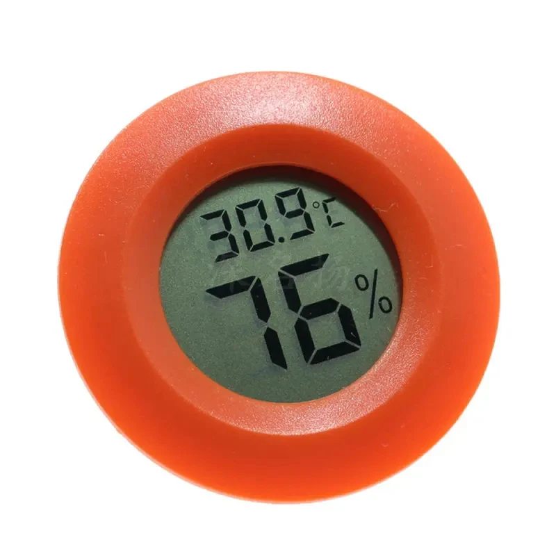 -50 +70 ° C 미니 LCD 디지털 온습도계 원형 온도 습도 테스터 센서 감지기 (냉동고, 시가 상자용)