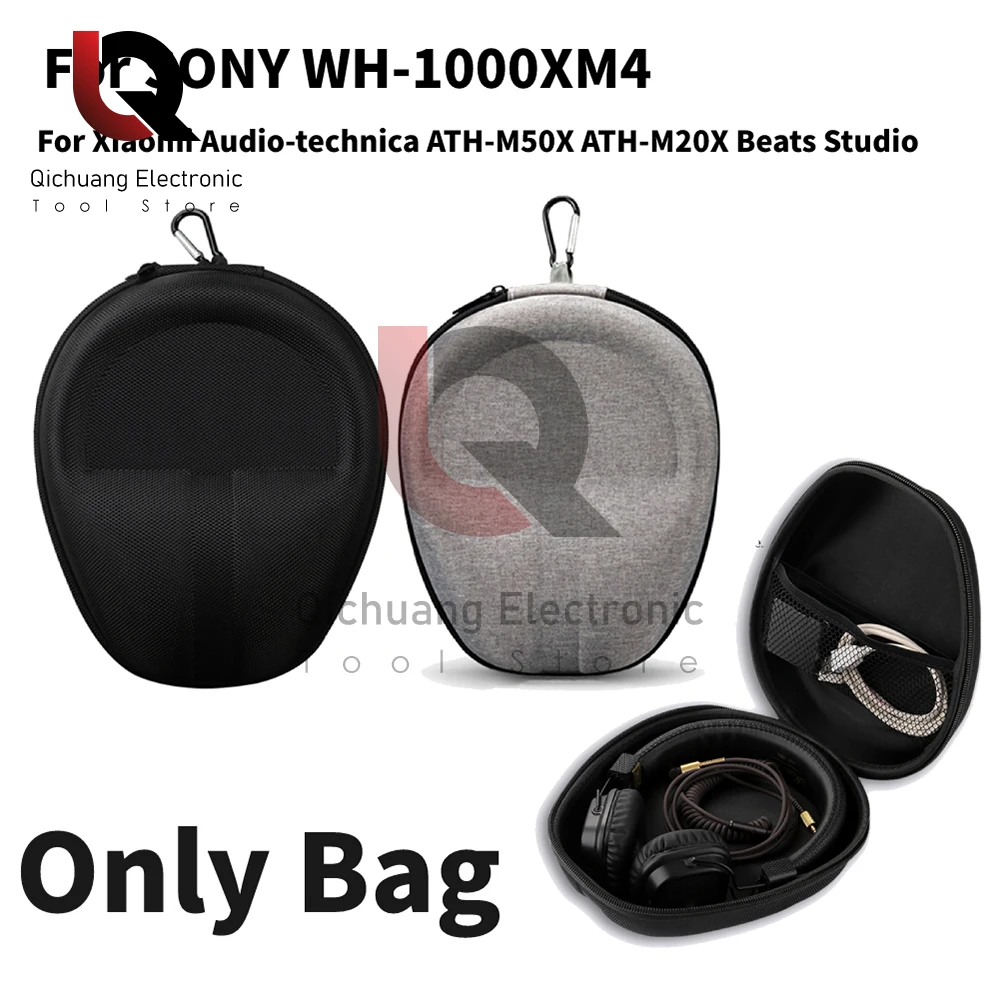 Custodia Rigida Per Cuffie In Eva Con Gancio Per Wh-1000Xm4 Sony/Audio-Technica Ath-M50X Custodia Per Cuffie Wireless