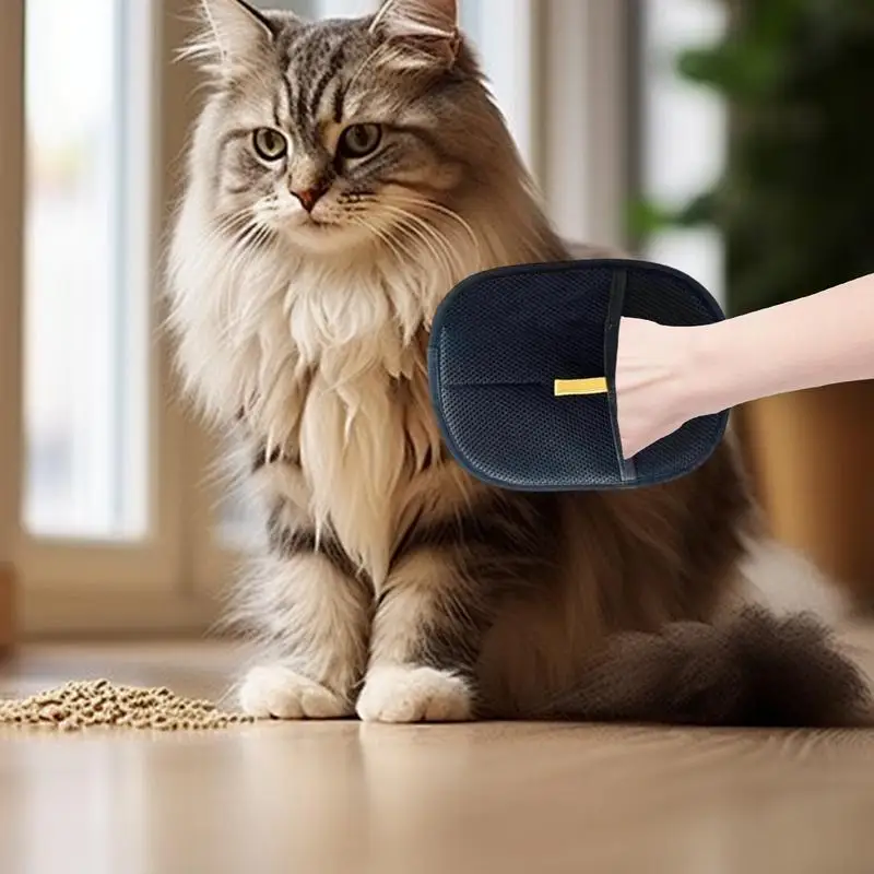 Cat Gloves for Grooming Anti-static Gloves for Pets Gentle Pet Grooming Dogs and Cats Double-Sided