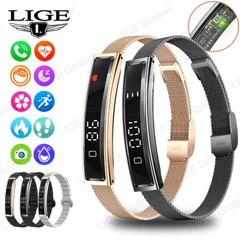 LIGE Braccialetto Intelligente Frequenza Cardiaca Ossigeno Nel Sangue Monitor di Salute Pedometro Sport Fitness Tracker Per Uomo Donna Smartwatch Elettronico