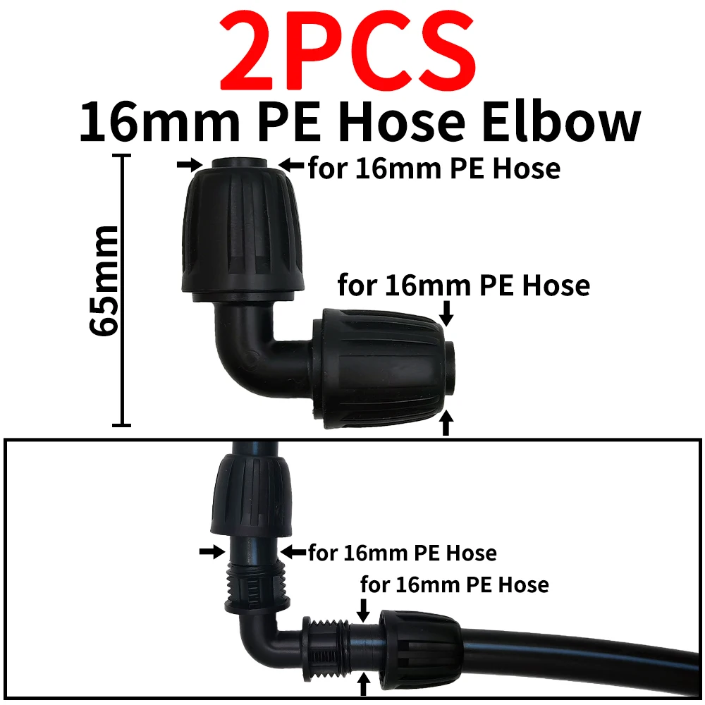 Oase 2 Stück 16mm 1/2 ''Pe Rohr verbinder Splitter T-Stück Kupplung Gewinde verriegelung an 4/7mm 3/5mm Schlauch Garten bewässerung Tropf bewässerung – Detail 9