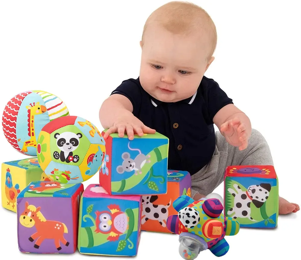 Giocattoli Sensoriali Montessori Per Neonati 6-12 Mesi – Fattoria In Peluche Con Sonaglio, Carta Che Scricchiola E Specchio – Regalo Nascita O Baby Shower