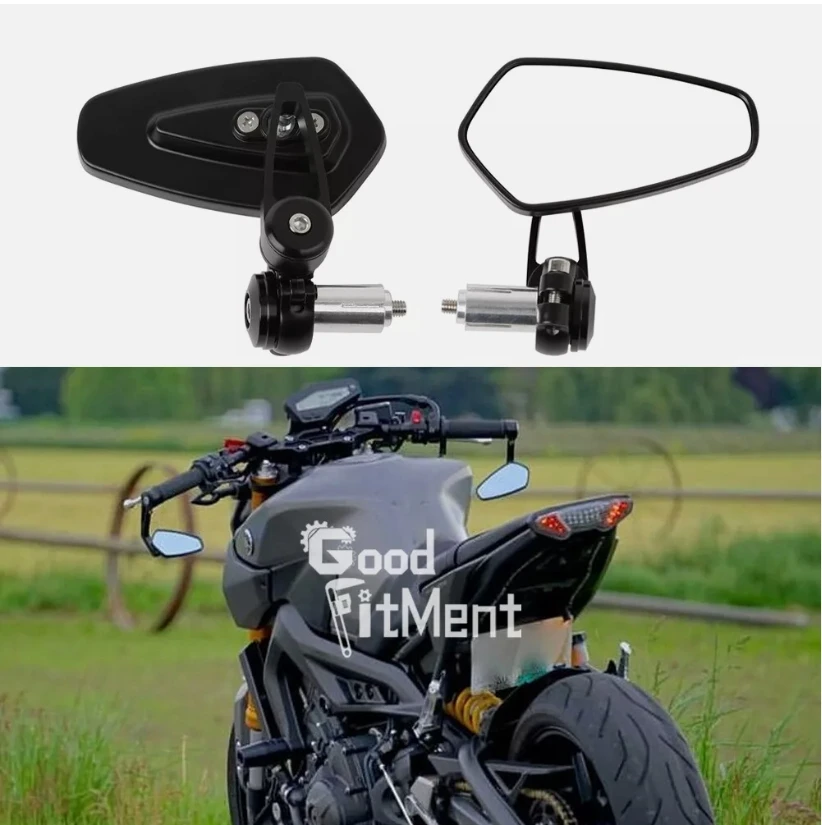 1PairMotorcycleHandleBarEndMirrorForYamahaMT09MT03MT125900TracerMotorcycleSide