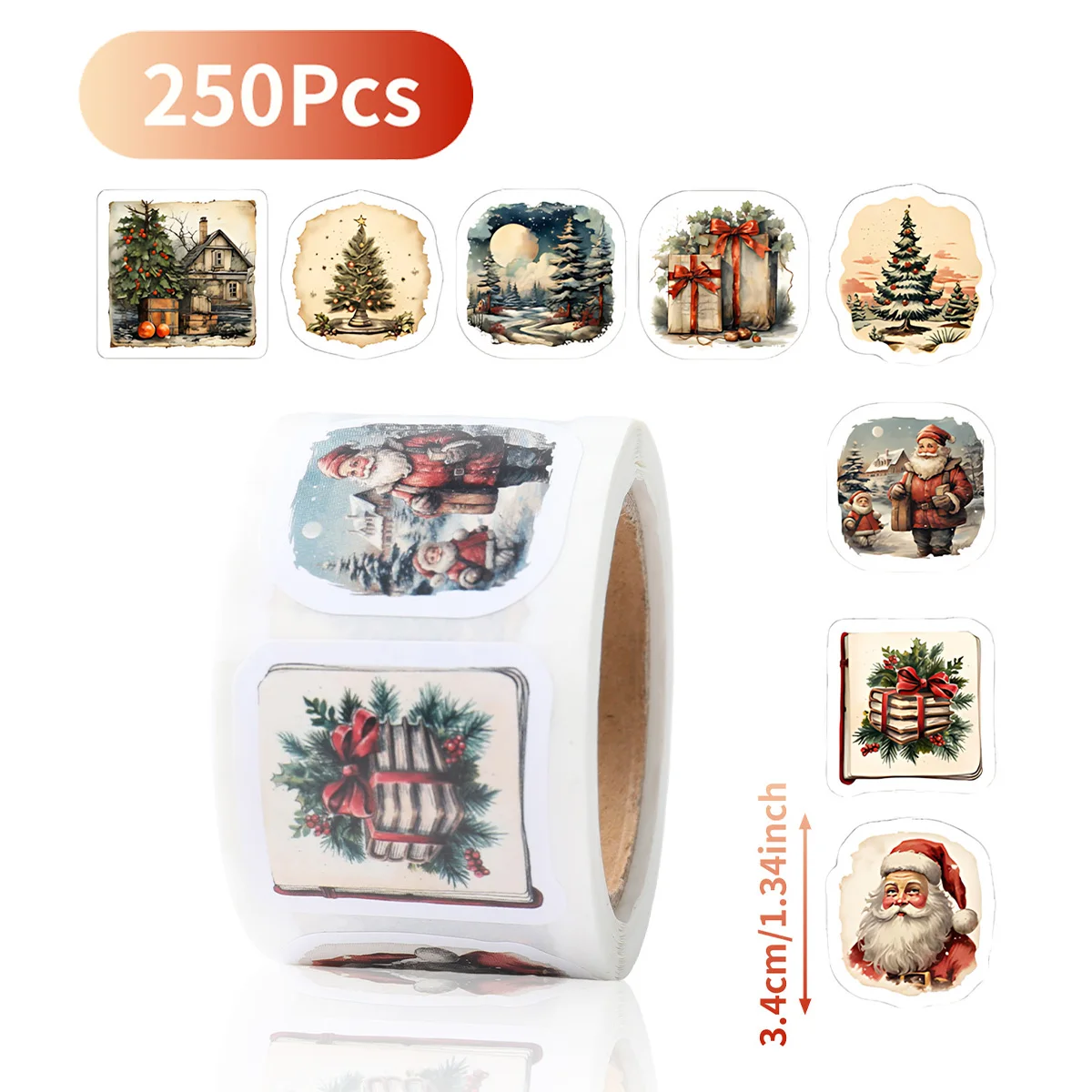 thumbnail image 1 of Caja de regalo de Navidad pegatinas decoración navideña para el hogar 2024 Navidad Kerst decoración navideña Noel Kerst Feliz Año Nuevo regalo 2025, 1 of 5