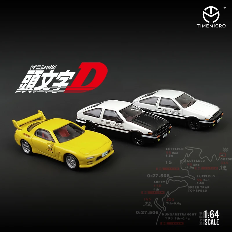 TM 1:64 Initial D AE86 Car Model Alloy Diecasts Mazda RX-7