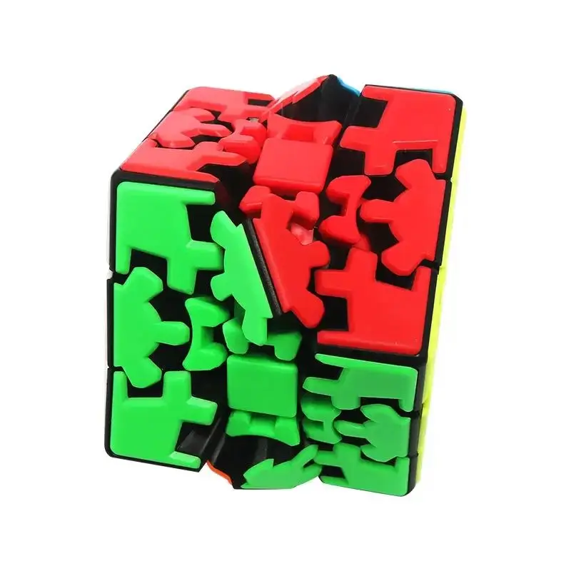기어 큐브 3x3x3 속도 3D 모양 솔리드 컬러 장비 큐브 퍼즐 전문적인 부드러운 스트레스 해소 어린이 성인 관심 장난감