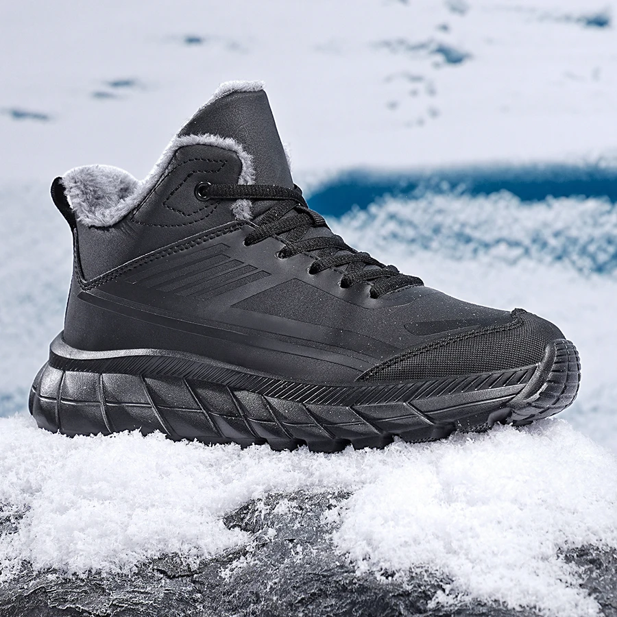 Bottes D'hiver Pour Homme Doublées Polaire épaisse | Chaussures Antidérapantes Légères Et Chaudes | Pour Neige, Randonnée, Sports D'extérieur - 9