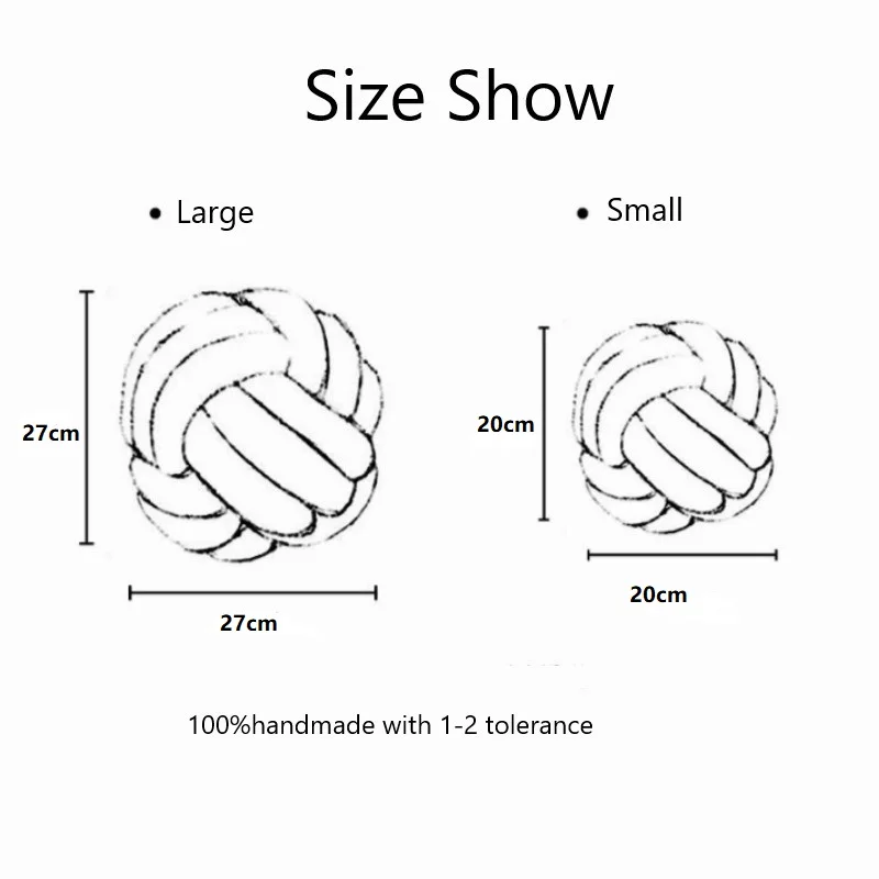 Inyahome Silver Knotted Ball Throw Pillow Ultra Soft Companionship Decorative Hand-woven Knotted Pillow Sofa Cushion for Bedroom 2