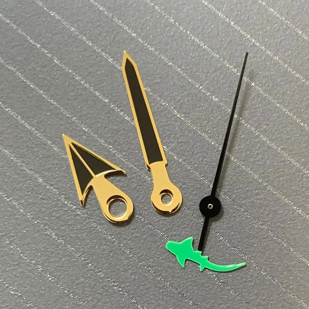 

Watch Hands with Turtle/ Fish Second Hand Gold Edge Watch Replacement Accessories for Nh35/36/4R/7S Movement No Luminous