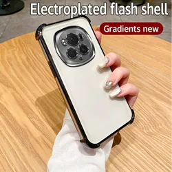Shiny Glitter Plating Silicone Phone Case with Camera Lens Protection for Honor Magic6Pro (4jfs black)