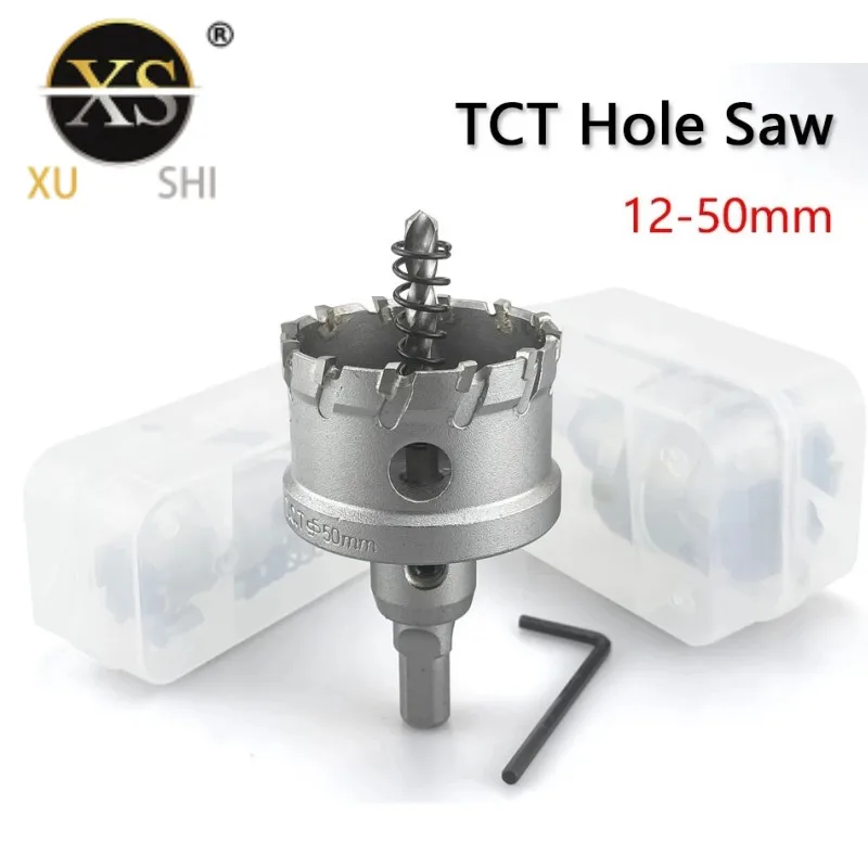 

1Pcs 12-50mm TCT Hole Saw Tungsten Carbide Tip Core Drill Bit Cutter Tools Drilling crown for Metal Stainless Steel Alloy