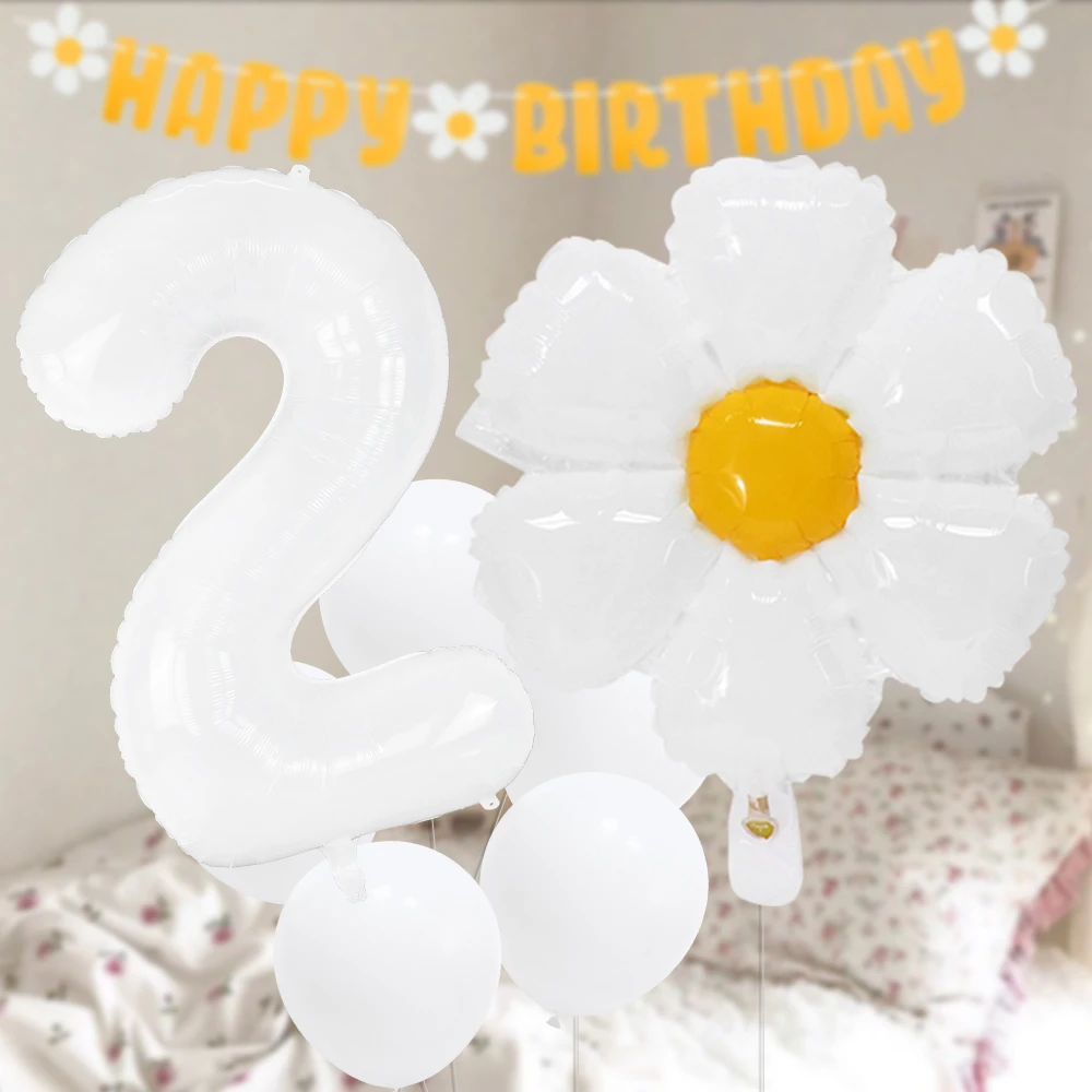 Ballon en feuille blanche en forme de fleur de marguerite, 40 pouces,  décorations de fête d'anniversaire pour enfants, mariage, accessoires Photo  chauds | AliExpress