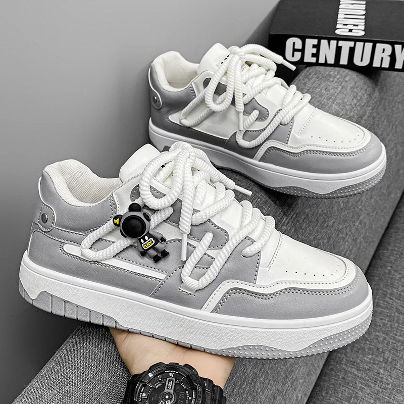

2023 New Men's Skateboard Shoes Comfortable and Breathable Vulcanized Shoes Fashionable Lace-up Platform Shoes Sapato Masculino