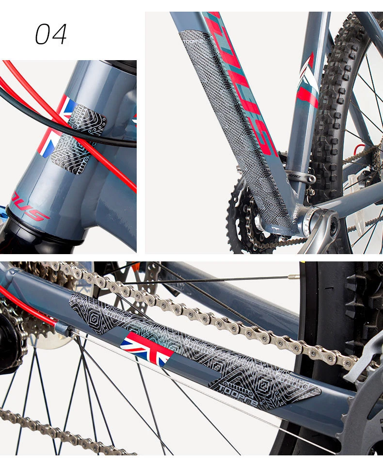 MTB Rennrad Rahmen Schutz Aufkleber Fahrrad Kette Rahmen Schutz Band Schutz Film Kabel Kratzfest – Detail 13