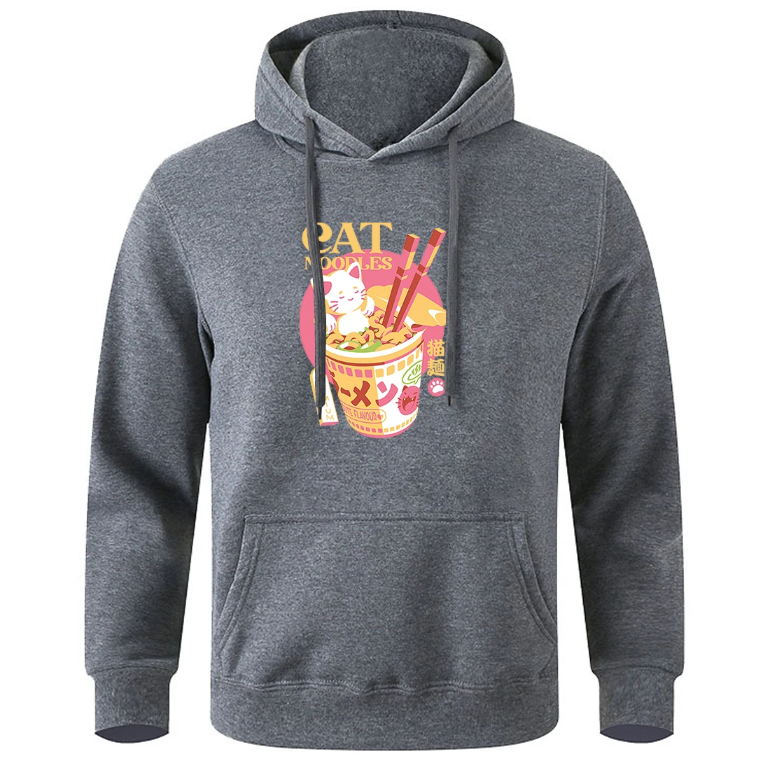 

Japanese Cat Noodles Premium Hoody Men Soft Breathable Comfortable Hoodies Basic Fashion Sweatshirt Loose Oversized Hooded Shirt