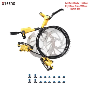 TESNO Bici Freno A Disco Idraulico 2 Pistoni Parti MTB Accessori Per Biciclette 160mm Rotore Pinza Anteriore Posteriore 1000/1800mm set freno olio