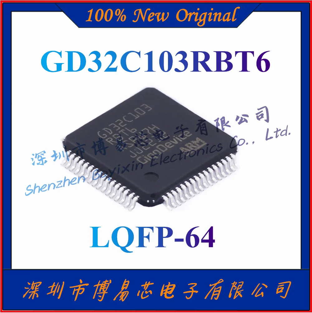 

NEW GD32C103RBT6 CPU main frequency: 120MHz Program capacity: 128KB Total RAM capacity: 32KB MCU,MPU,SOC ,LQFP-64