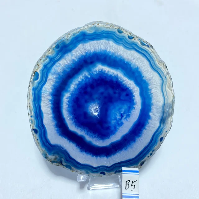 Natural crystal AGATE SLAB Geode Slice Crystal Mineral Energy Stone Healing Home Decoration Gift B5    60g   79mm