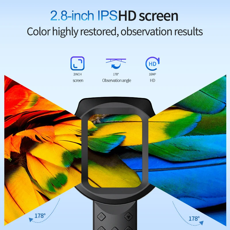 2.8'' IPS 디지털 돋보기 풀 HD 1080P 100X 휴대용 현미경 LED 조명이 있는 휴대용 확대경 전자제품 수리