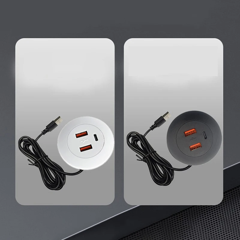내장형 데스크탑 멀티 포트 USB2.0-USB TYPE-C 충전 커넥터 연장 코드 숨겨진 고속 충전 케이블Hot