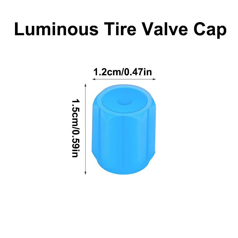 Luminous Tire Valve Caps Car Motorcycle Bike Wheel Hub Glow In Dark Tyre Cap Styling Shiny Tool Universal Auto Accessories