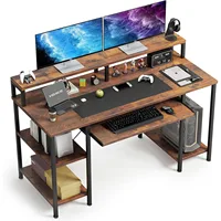 Computer Desk, 48 Inch Home Office Desk, Gaming Desk, 47" Study Table Wide Writing Desk for 2 Monitors, Rustic Brown 1