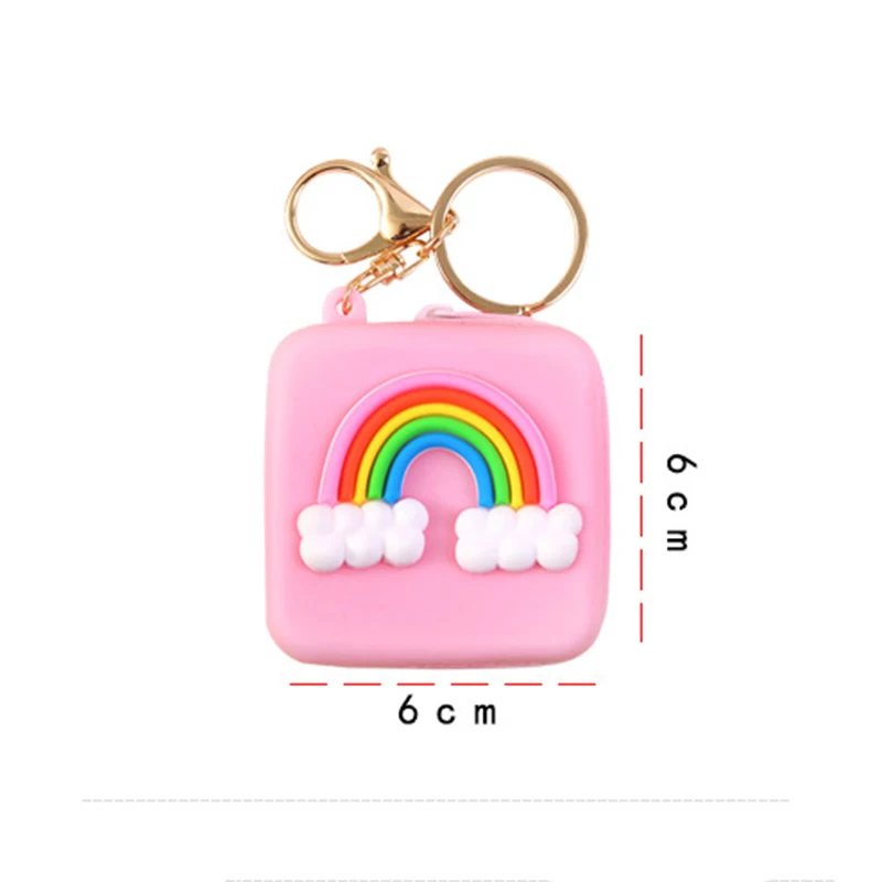 Women Cute Cartoon Silicone Coin Purse for Kids Dinosaur Bear Key Chain Mini Zipper Coin Pouch Bags Handbag Decorations Wallets