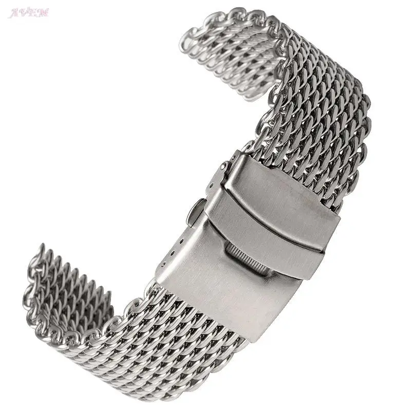 

Milanese Loop Bracelet for Samsung Galaxy Watch Huawei Xiaomi Stainless Steel Mesh Weaving 18 20 22 24mm Double Button Band