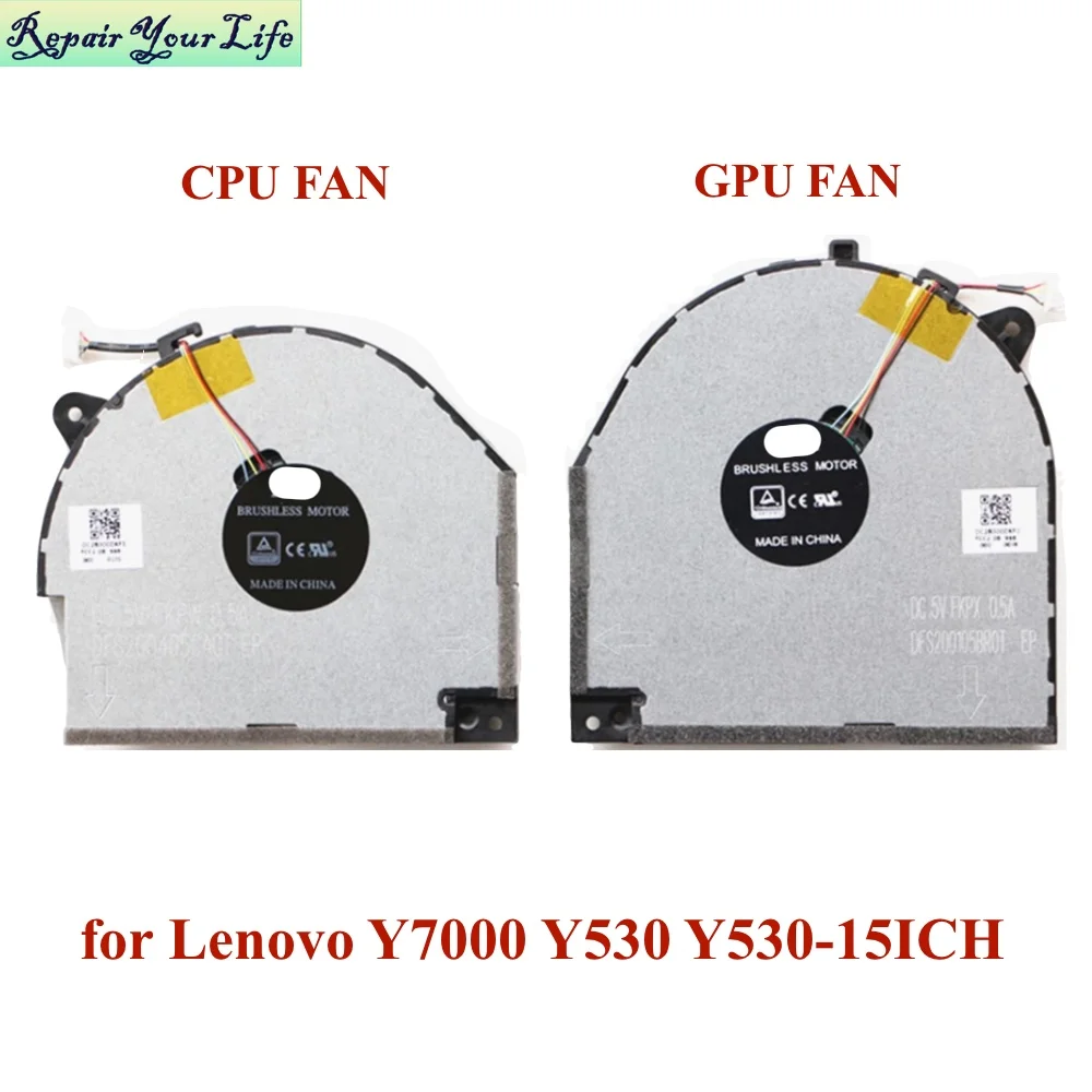 Computador Cpu Ventilador de Refrigeração para Lenovo Legion Radiador Gpu Notebook pc Cooler Y7000 Y530 Y53015ich Dfs200105br0t Dfs200405ca0t