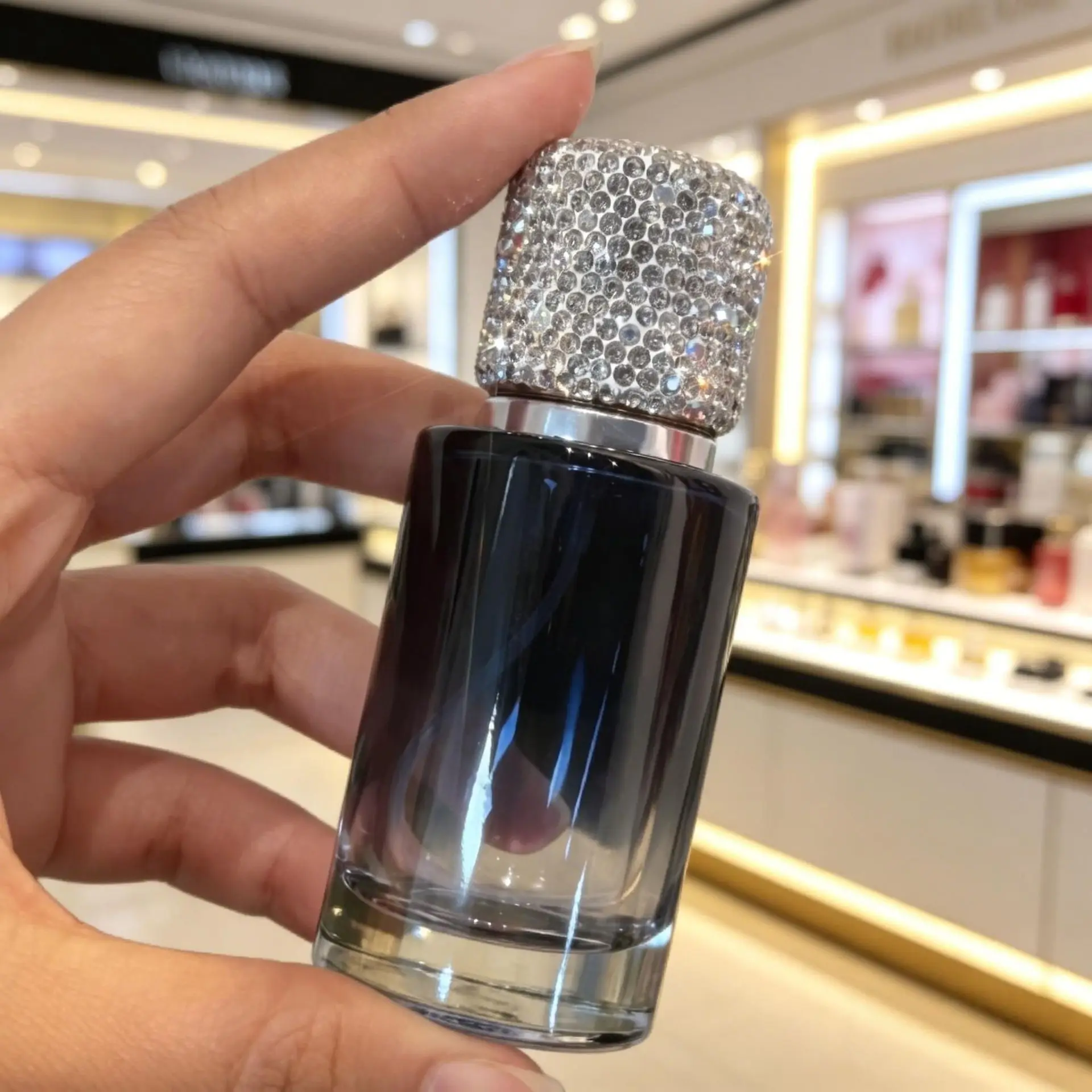 블링 다이아몬드 그라디언트 컬러 30ML 휴대용 유리 리필 가능 향수병 화장품 용기 분무기 스프레이어 화장품 도구