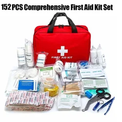 Compact and Portable First Aid Kit for Home and Outdoor Emergency Preparedness (Red)