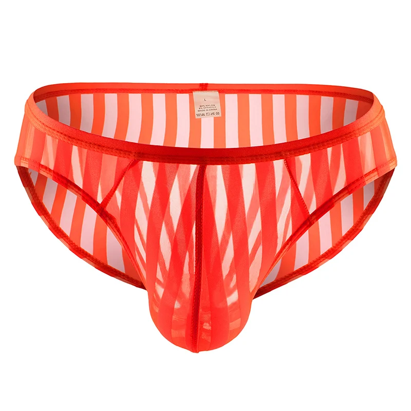 Mens see through briefs boxer shorts transparent mesh pouch underwear