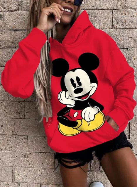 Sudadera con capucha de Disney para mujer, sudadera informal con estampado  de Mickey, ropa de calle de manga larga a la moda, Otoño e Invierno -  AliExpress