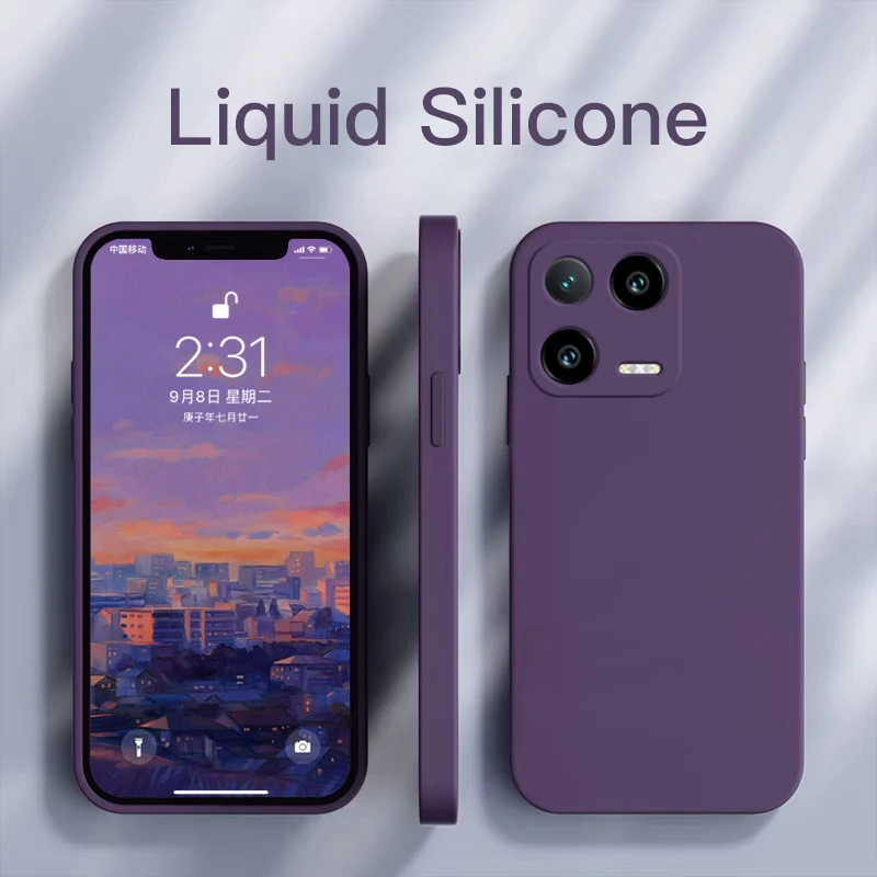 Mobile Phone Case For Xiaomi 13 And 13 Pro Square Liquid Silicone_voghion.com