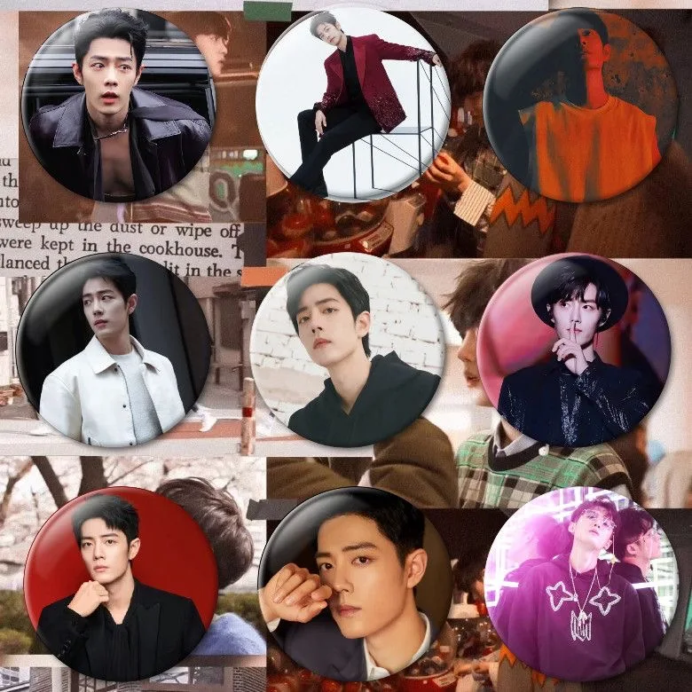 9PC/SET Xiao Zhan Wang Yibo Bo Jun Yi Xiao TV The Untamed Wei Wuxian Lan Wangji Badge Bang Brooch Bag Clothes Decor