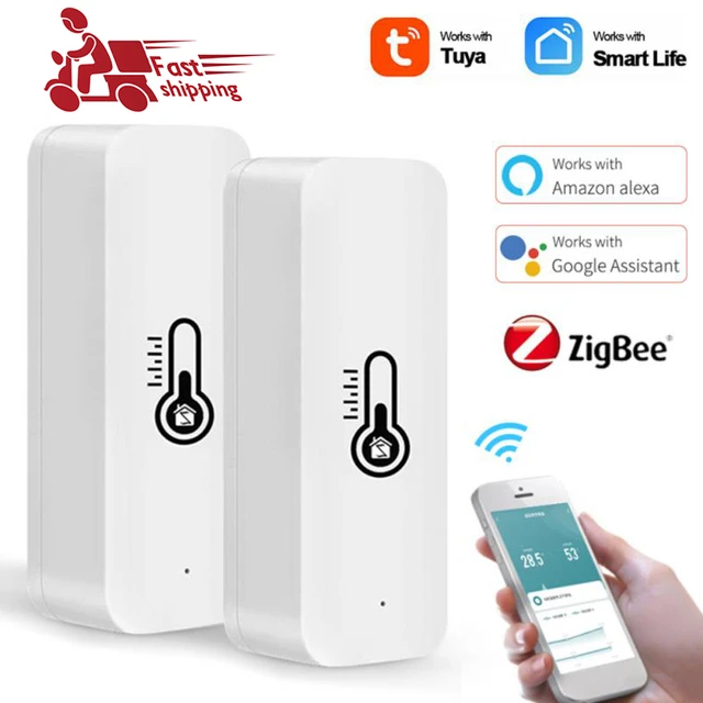 Tuya Zigbee/WiFi Smart Temperature Humidity Sensor Indoor Hygrometer  Thermometer APP Real-time Monitor Via Alexa Google Home - AliExpress