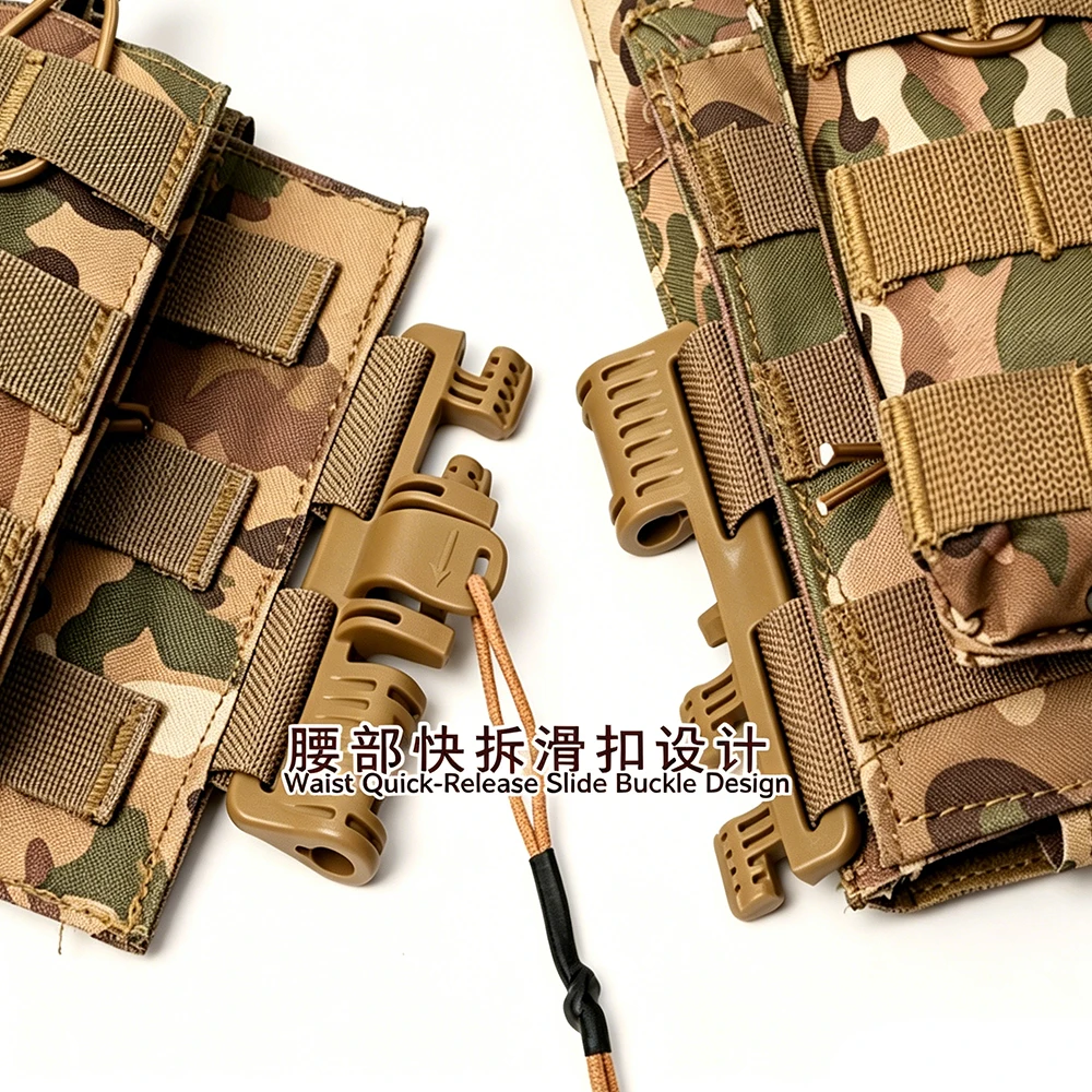퀵 릴리스 6-in-1 전술 조끼 세트 MOLLE 야외 사냥용 멀티 포켓 군용 전투 조끼 Airsoft Paintball CS Wargame