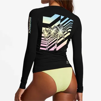 RT Women's Surfing Shirt Sexy Ladies Flowers Surf T-Shirts Beach Sunscreen Rashguard UV Protection Swimwear UPF50  Clothes 1