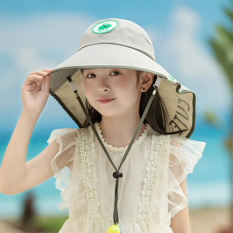 

Children's Sun Hat Baby Sunhat Beach Hat UV Protection Summer Topless Hat Breathable Big Brim Bucket Hat