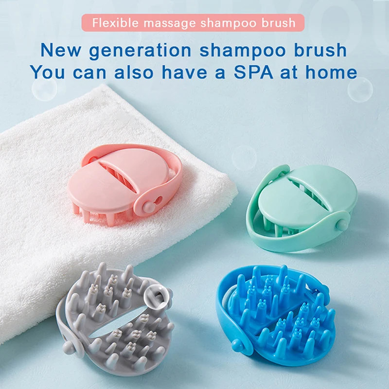

Portable Silicone Shampoo Brush Handheld Round Soft Scalp Massage Brush Bath Massage Brush Hair Shower Brush Comb Hair Care