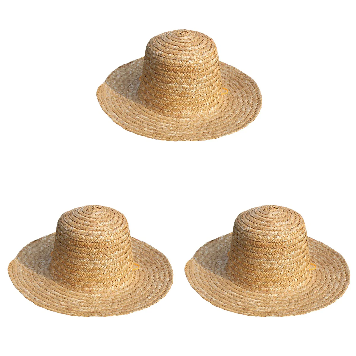 

3 Pc Sun Hat Caps for Men Visor Beach Flat Straw Practical Wheat Lightweight Summer Simple Women's