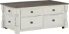 Havalance Farmhouse Lift Top Coffee Table with 4 Storage Drawers and Small Storage Tray, Whitewash 1