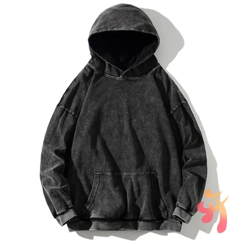 

24ss Winter Fleece Hoody Asian Version Vintage Washed Sweatshirts Casual Men Women Fashion Cotton Star Hoodies