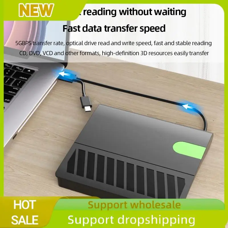 USB 3.0 Type-C Slim External DVD RW CD Writer Drive Burner Reader Player Optical Drives For Laptop PC Dvd Burner(D) Easy Install
