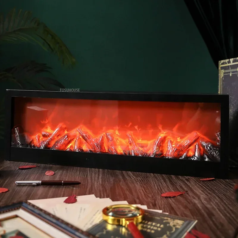 Simulation Electric Fireplace LED Flame Lamp Fake Fireplace Christmas Props Living Room Bedroom Study Room Decoration Light M L